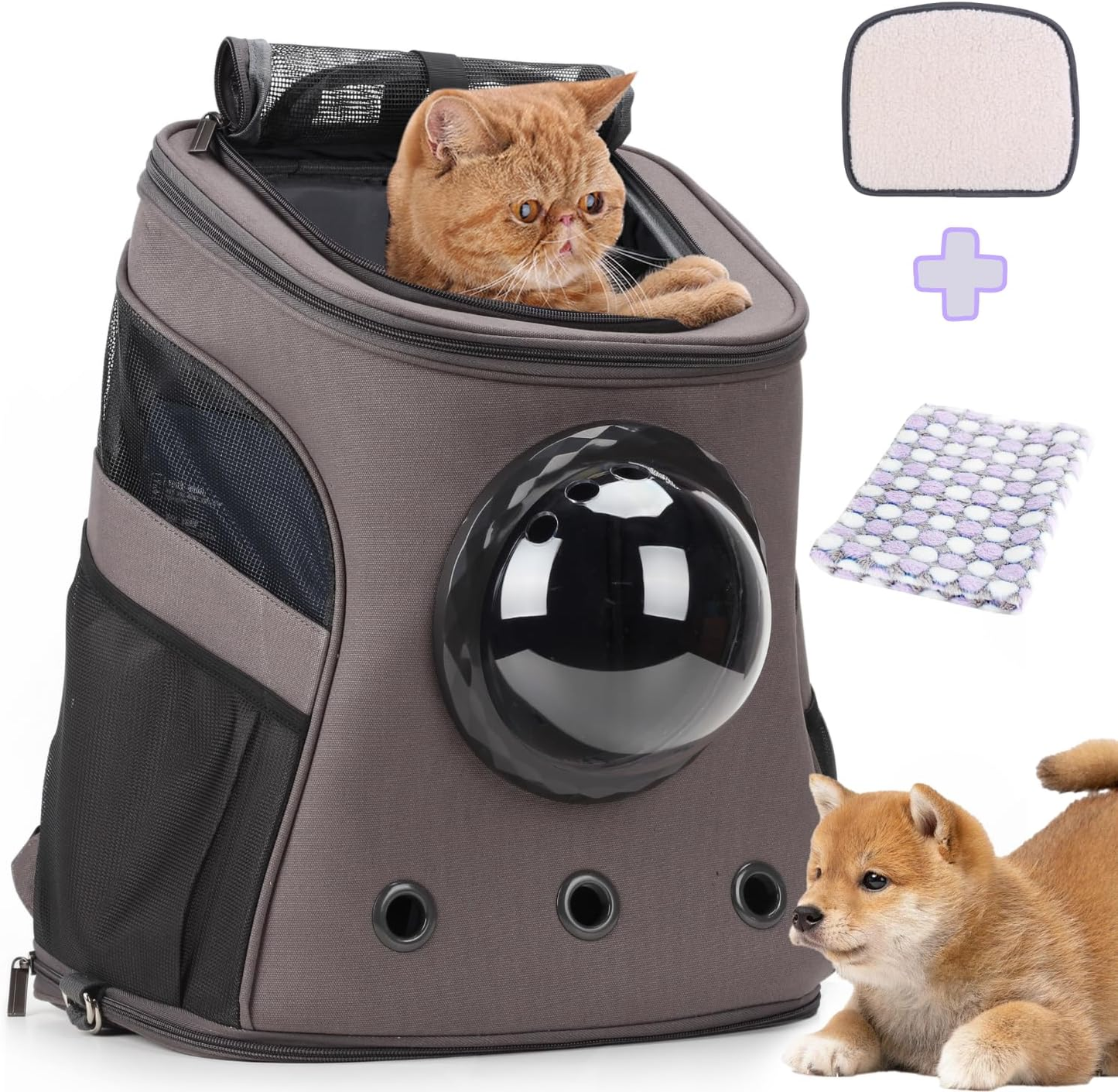 Canvas Pet Carrier Backpack with Breathable Capsule Design