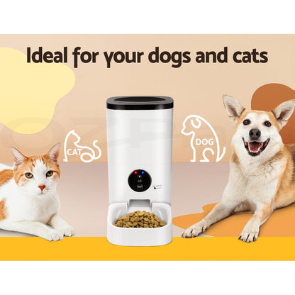 I.Pet Smart Automatic Pet Feeder with Camera and WiFi Connectivity for Dogs and Cats