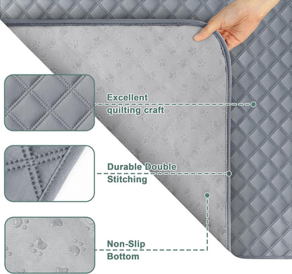 Large/Extra Large Reusable Washable Dog Pee Pads - 36'' x 41'' - 2 Pack, Absorbent Non-Slip Waterproof Potty Training Pads, Leak-Proof Whelping Solutions
