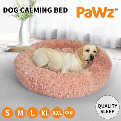 Pawz Plush Dog Calming Bed - Thick, Soft, Round, and Washable for Large Breeds