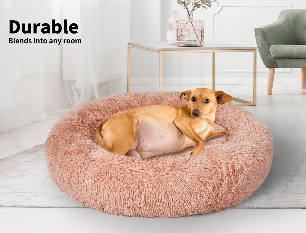 Pawz Plush Dog Calming Bed - Thick, Soft, Round, and Washable for Large Breeds