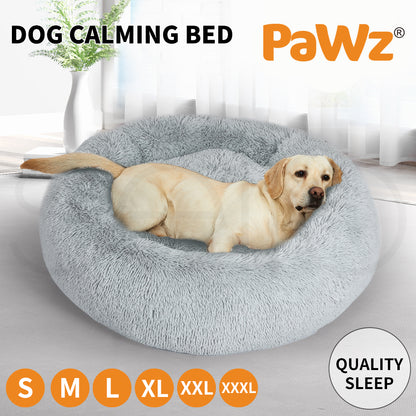 Pawz Plush Dog Calming Bed - Thick, Soft, Round, and Washable for Large Breeds
