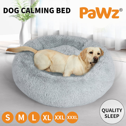 Pawz Plush Dog Calming Bed - Thick, Soft, Round, and Washable for Large Breeds