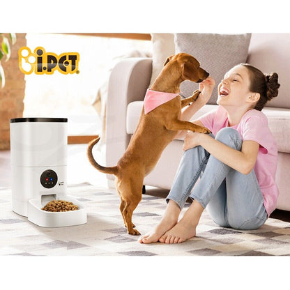 I.Pet Smart Automatic Pet Feeder with Camera and WiFi Connectivity for Dogs and Cats