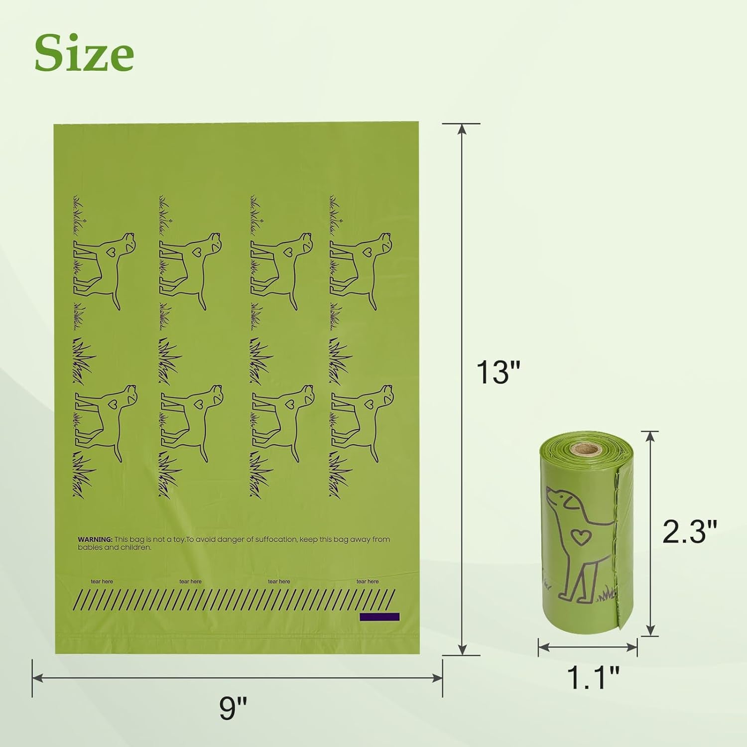 240 Count Leakproof 13” x 9” Dog Waste Bags Rolls - Durable and Scented Poop Bags for Dogs and Cats