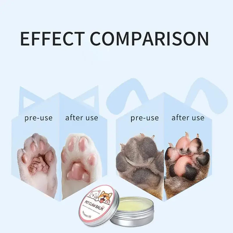 Paw Balm for Cats and Dogs - 50g Protective Cream for Pet Paws and Noses, Moisturizer and Repair for Cracked Feet