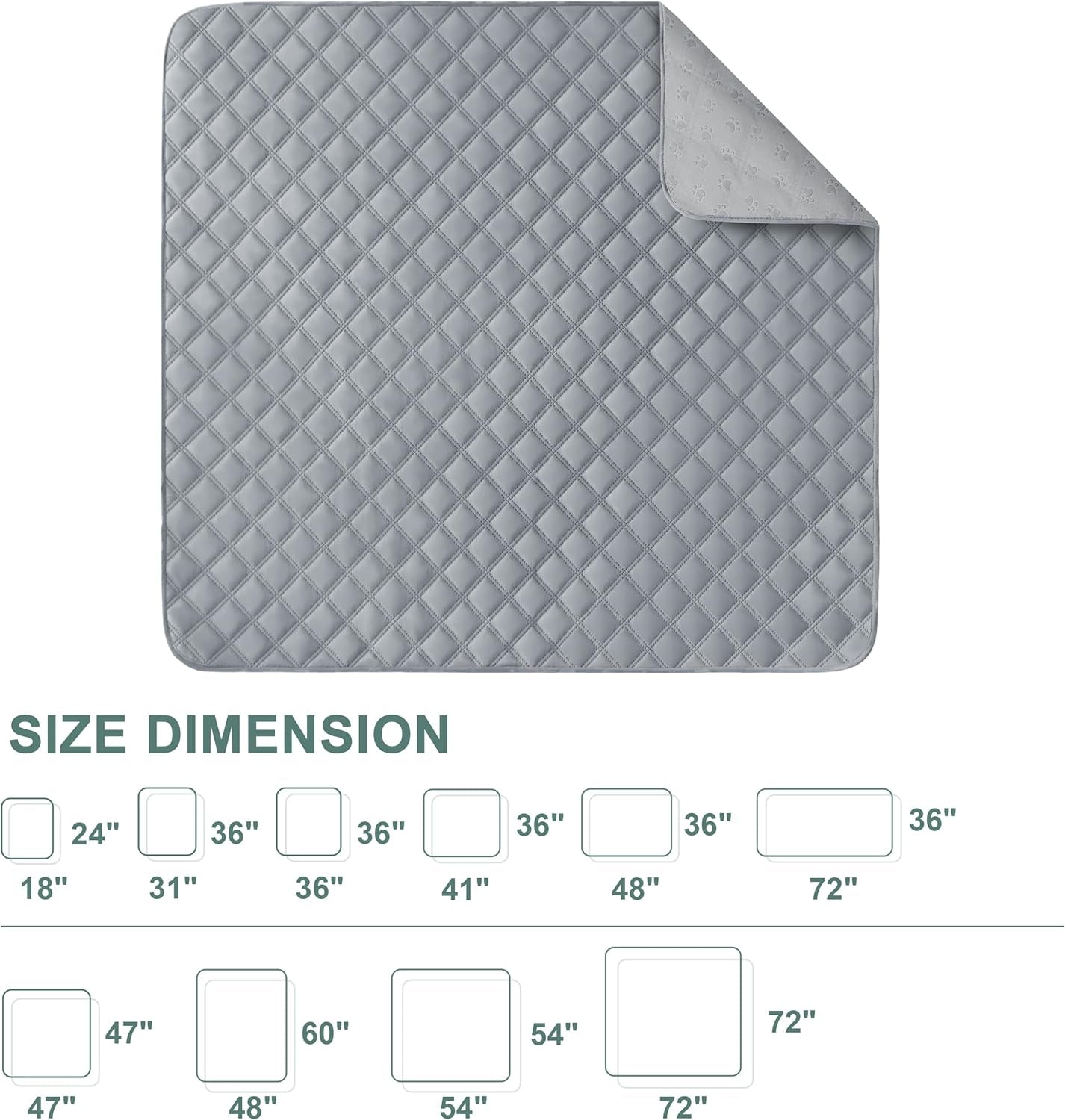 Large/Extra Large Reusable Washable Dog Pee Pads - 36'' x 41'' - 2 Pack, Absorbent Non-Slip Waterproof Potty Training Pads, Leak-Proof Whelping Solutions