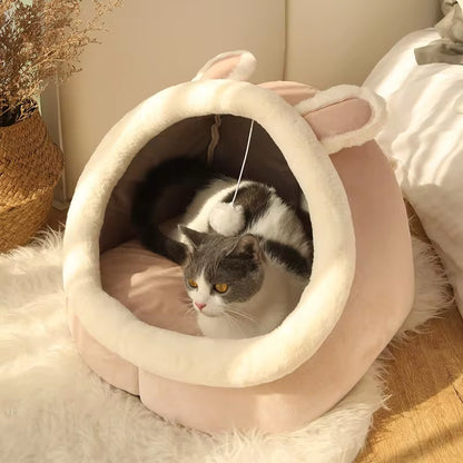 Self-Warming Pet Tent Bed for Cats and Small Dogs - Comfortable, Foldable, and Washable Cat Hut