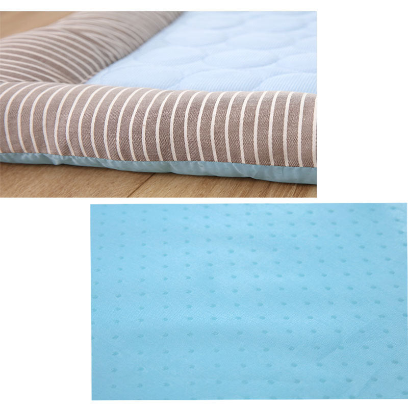 Pet Cooling Pad for Dogs and Cats - Soft Ice Silk Mat for Summer Comfort, Breathable Blue Design