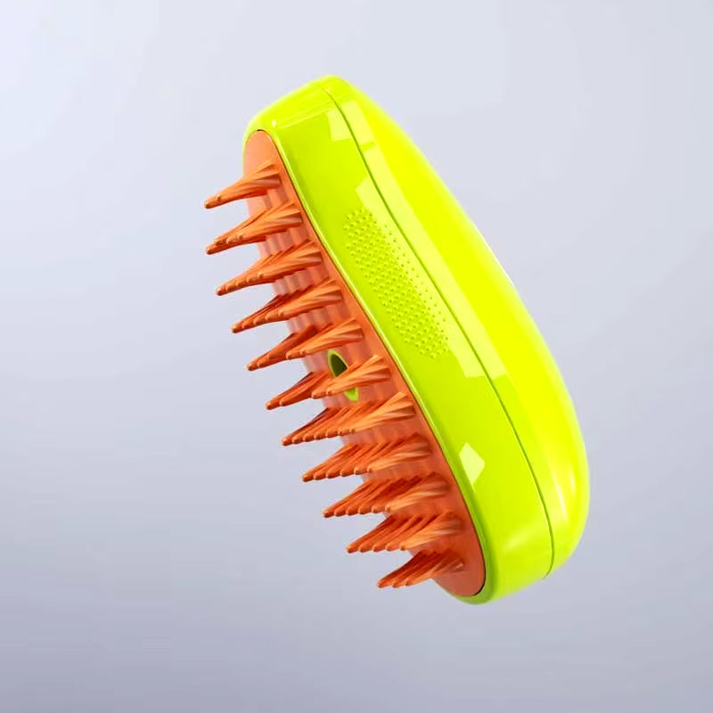 3-in-1 Electric Pet Grooming Brush with Steam Spray and Massage Features for Effective Hair Removal