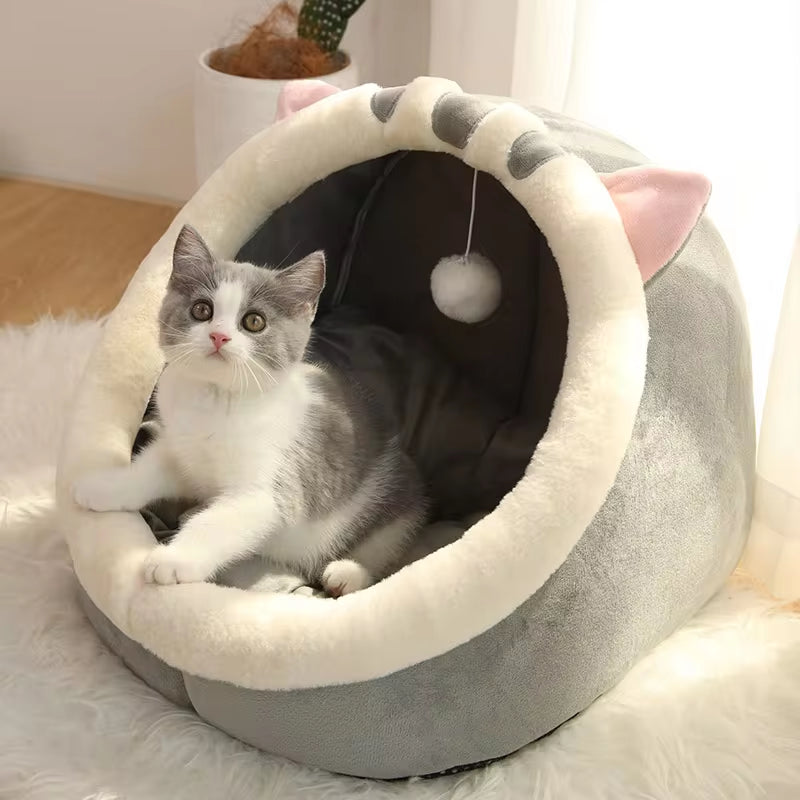 Self-Warming Pet Tent Bed for Cats and Small Dogs - Comfortable, Foldable, and Washable Cat Hut