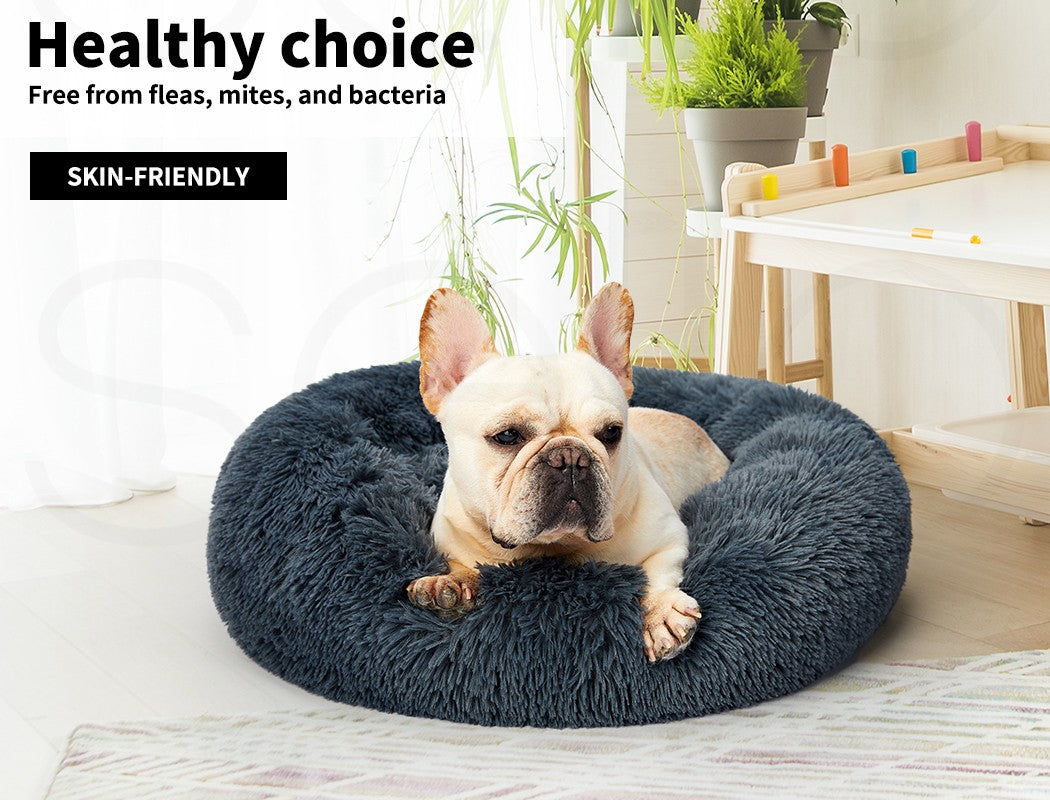 Pawz Plush Dog Calming Bed - Thick, Soft, Round, and Washable for Large Breeds