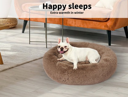 Pawz Plush Dog Calming Bed - Thick, Soft, Round, and Washable for Large Breeds