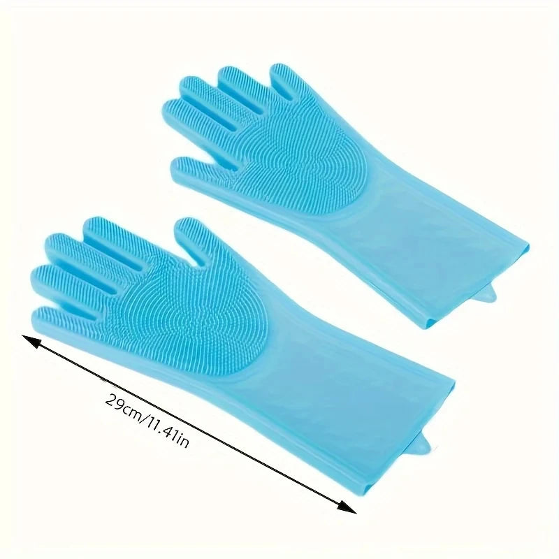Pet Grooming Silicone Cleaning Gloves for Dogs and Cats - Bathing, Scrubbing, and Hair Removal Tool
