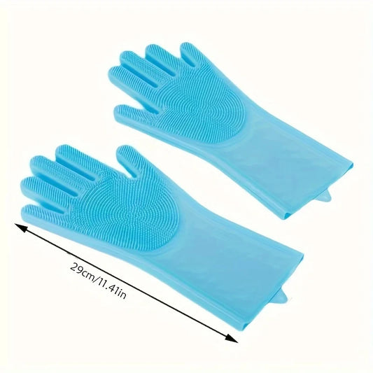 Pet Grooming Silicone Cleaning Gloves for Dogs and Cats - Bathing, Scrubbing, and Hair Removal Tool