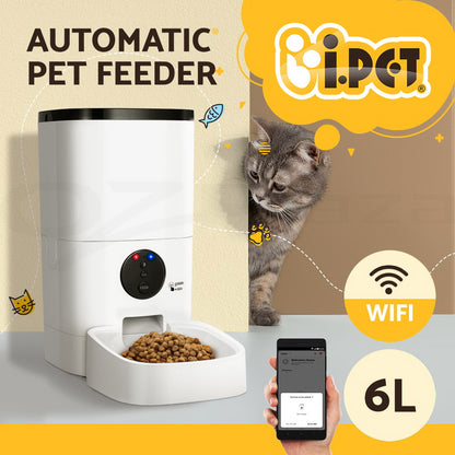 I.Pet Smart Automatic Pet Feeder with Camera and WiFi Connectivity for Dogs and Cats