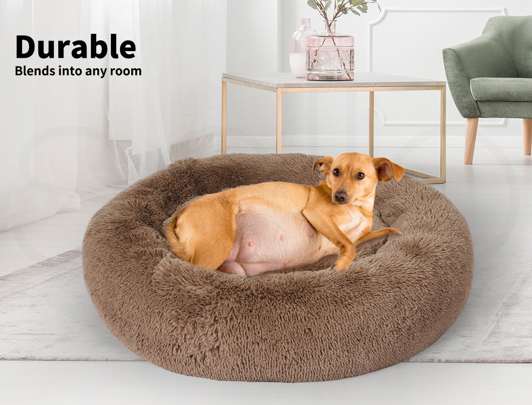 Pawz Plush Dog Calming Bed - Thick, Soft, Round, and Washable for Large Breeds