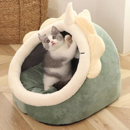 Self-Warming Pet Tent Bed for Cats and Small Dogs - Comfortable, Foldable, and Washable Cat Hut