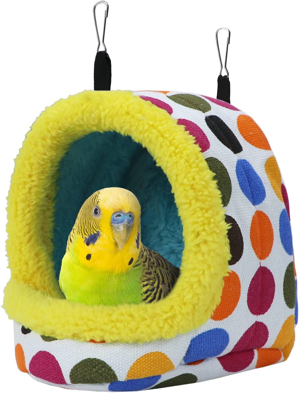 Medium Plush Bird Hanging Hammock Nest House - Cozy Cave Accessory for Conures, Lovebirds, Budgies, and Cockatiels