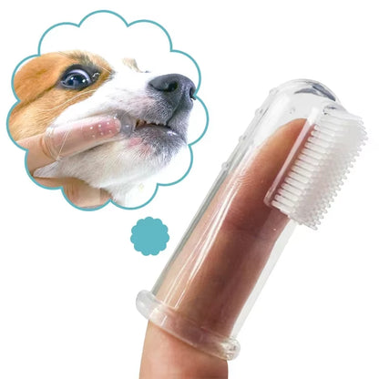 Premium Soft Silicone Pet Finger Toothbrush for Dogs and Cats - Effective Dental Care Tool for Bad Breath and Tartar Removal