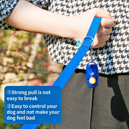 Professional Dog Training Leash with Clickers - Available in 15, 20, 30, 50, and 100 Feet for Small, Medium, and Large Dogs or Cats (50 Feet, Blue)