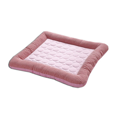 Pet Cooling Pad for Dogs and Cats - Soft Ice Silk Mat for Summer Comfort, Breathable Blue Design