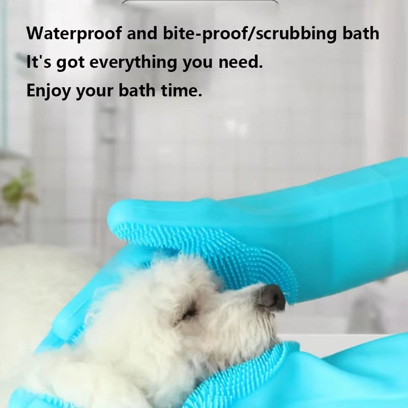 Pet Grooming Silicone Cleaning Gloves for Dogs and Cats - Bathing, Scrubbing, and Hair Removal Tool