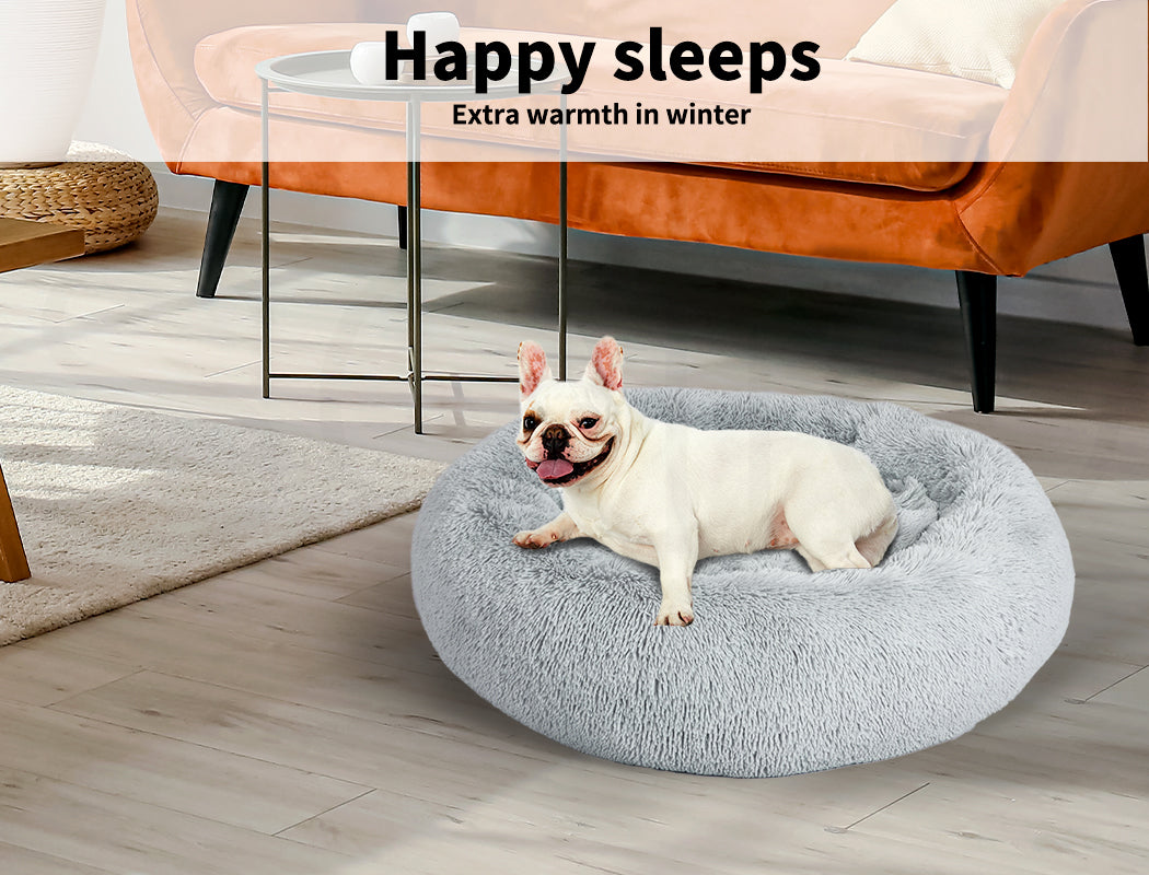 Pawz Plush Dog Calming Bed - Thick, Soft, Round, and Washable for Large Breeds