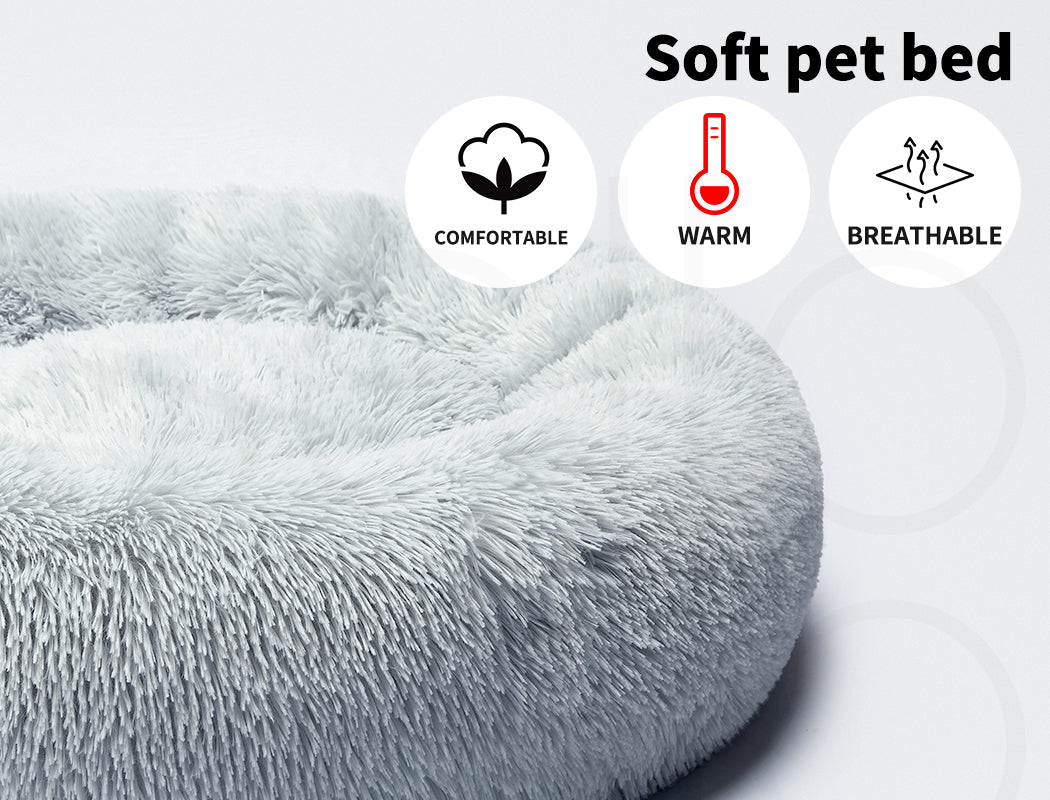 Pawz Plush Dog Calming Bed - Thick, Soft, Round, and Washable for Large Breeds