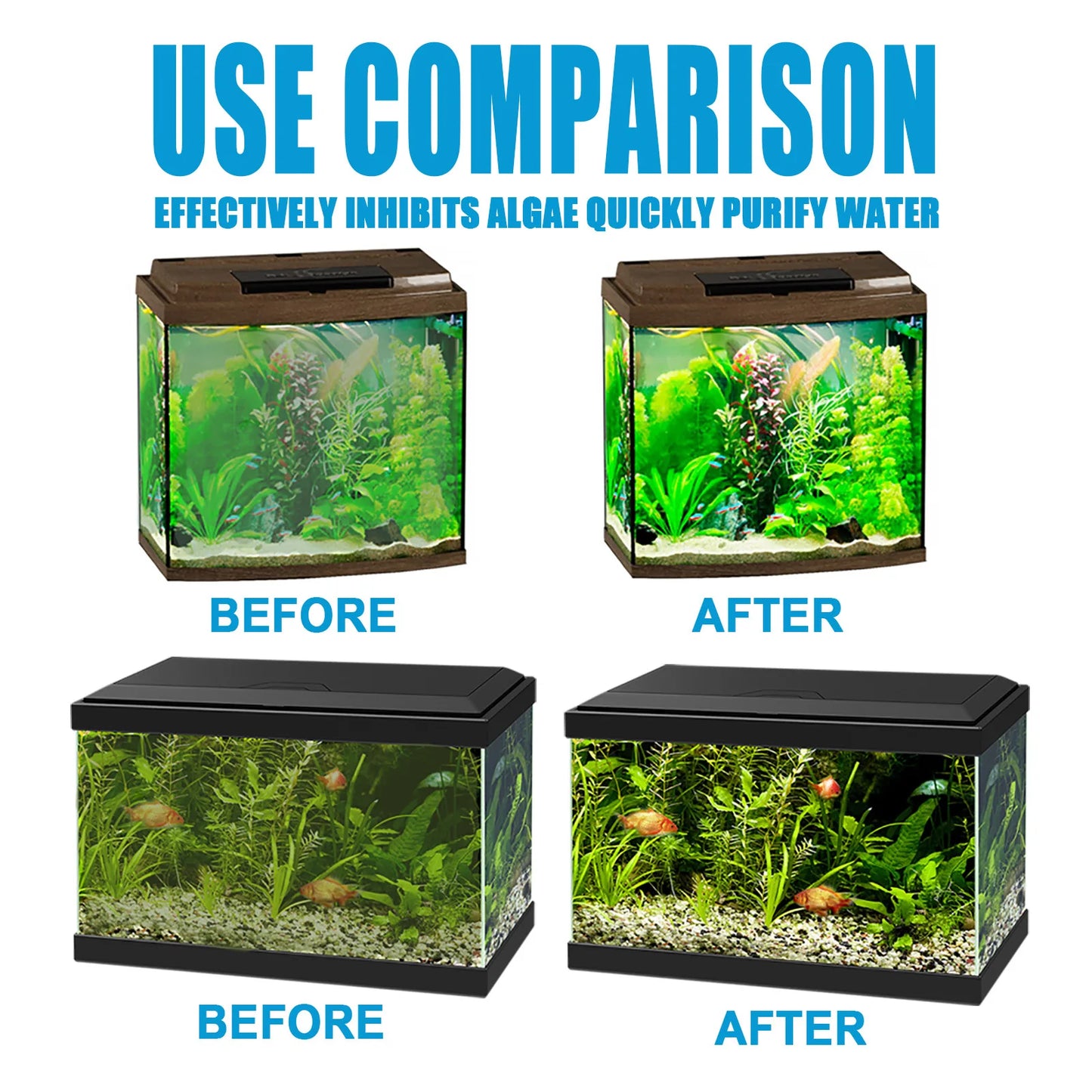 Algae Control Tablets for Aquarium: Odor Eliminator and Water Purification Algaecide for Fish Tank Maintenance