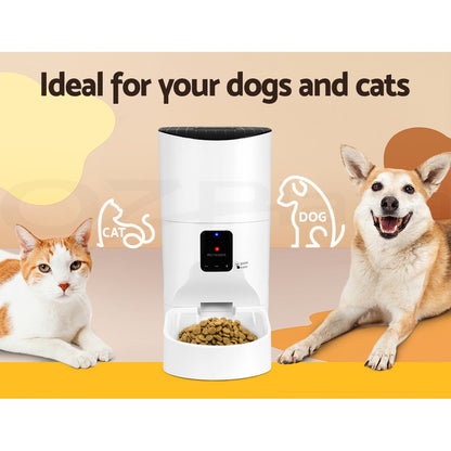 I.Pet Smart Automatic Pet Feeder with Camera and WiFi Connectivity for Dogs and Cats