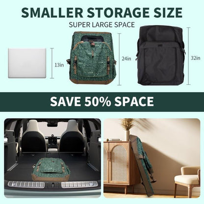 Extra Large Soft-Sided Cat Carrier and Portable Small Dog Carrier for Two Cats, 24" x 16.5" x 16", Comfortable Folding Design for Car Travel, Green