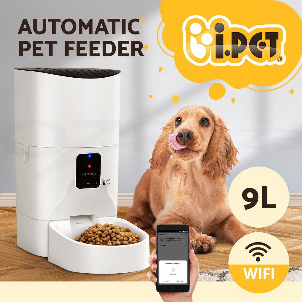 I.Pet Smart Automatic Pet Feeder with Camera and WiFi Connectivity for Dogs and Cats