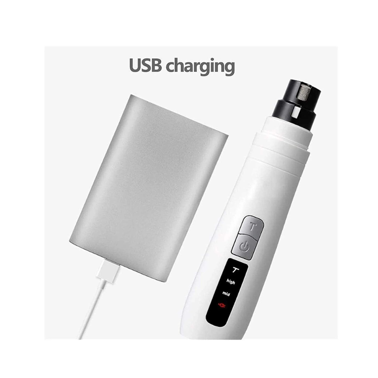 Electric Pet Nail Grinder for Dogs and Cats - Turbo USB Rechargeable Claw File N9