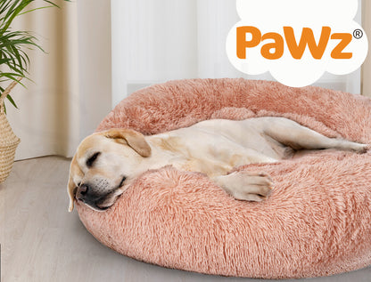 Pawz Plush Dog Calming Bed - Thick, Soft, Round, and Washable for Large Breeds