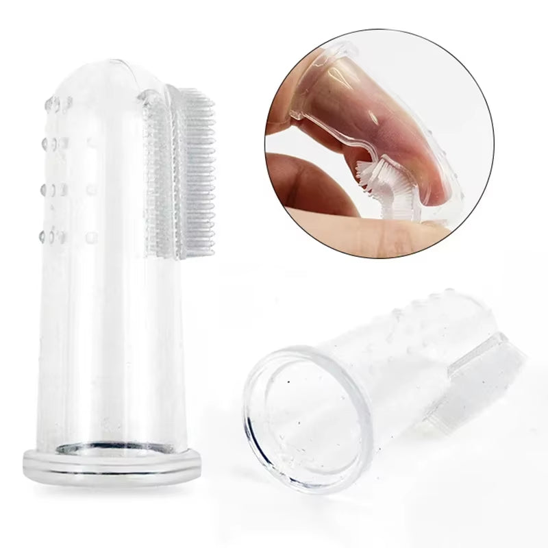 Premium Soft Silicone Pet Finger Toothbrush for Dogs and Cats - Effective Dental Care Tool for Bad Breath and Tartar Removal