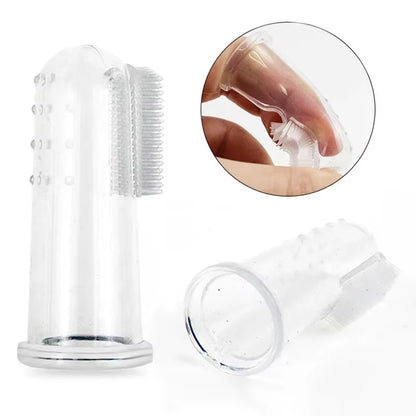 Premium Soft Silicone Pet Finger Toothbrush for Dogs and Cats - Effective Dental Care Tool for Bad Breath and Tartar Removal