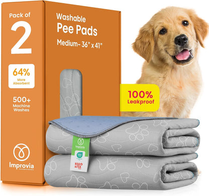 Reusable Puppy Training Pad – Waterproof, Extra-Absorbent, and Washable Potty Solution for Dogs – Ideal for Training, Whelping, and Floor Protection (Medium - 36"X41")