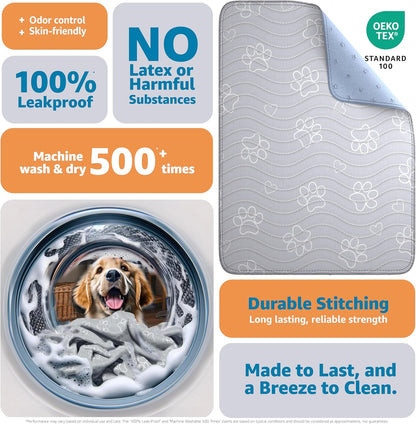 Reusable Puppy Training Pad – Waterproof, Extra-Absorbent, and Washable Potty Solution for Dogs – Ideal for Training, Whelping, and Floor Protection (Medium - 36"X41")