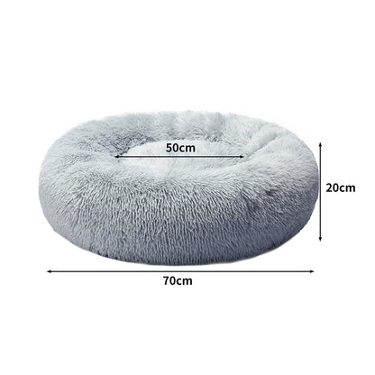 Pawz Plush Dog Calming Bed - Thick, Soft, Round, and Washable for Large Breeds