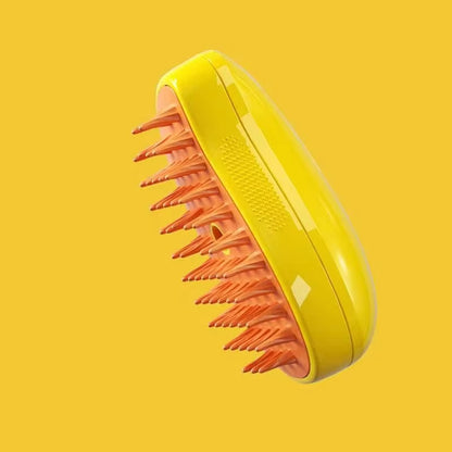 3-in-1 Electric Pet Grooming Brush with Steam Spray and Massage Features for Effective Hair Removal