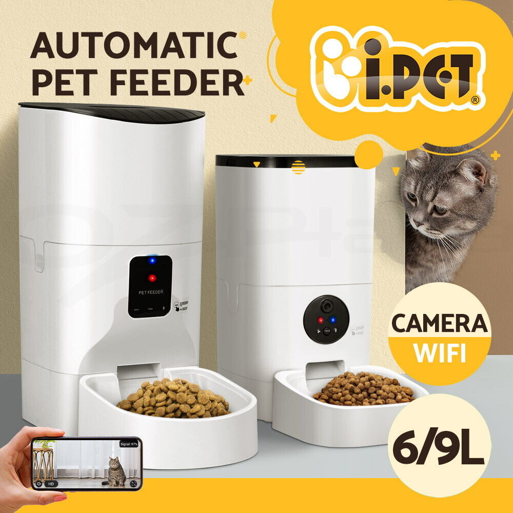 I.Pet Smart Automatic Pet Feeder with Camera and WiFi Connectivity for Dogs and Cats
