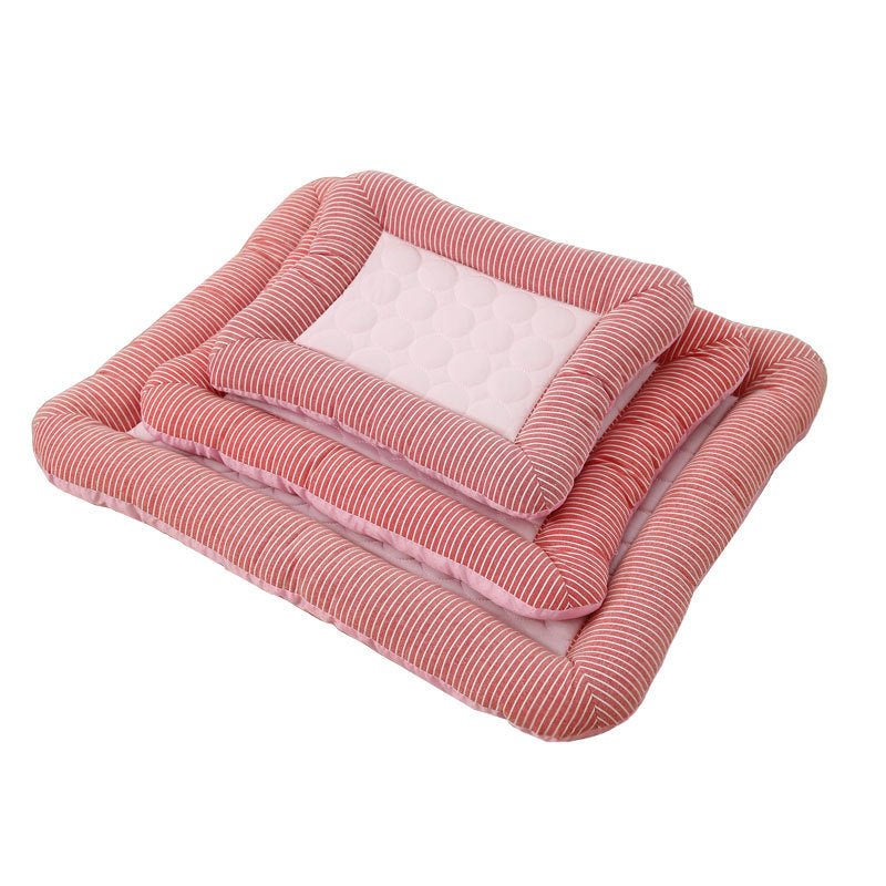 Pet Cooling Pad for Dogs and Cats - Soft Ice Silk Mat for Summer Comfort, Breathable Blue Design