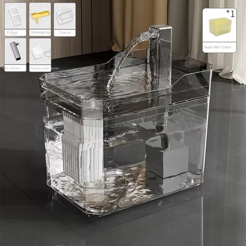Automatic Cat Water Fountain with USB-Powered Pump and Anti-Dry Burning Filter System