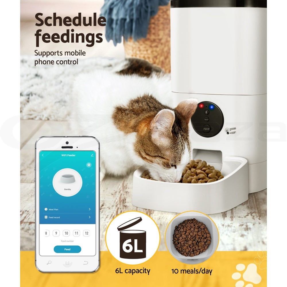 I.Pet Smart Automatic Pet Feeder with Camera and WiFi Connectivity for Dogs and Cats