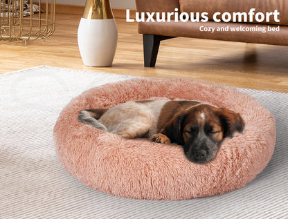 Pawz Plush Dog Calming Bed - Thick, Soft, Round, and Washable for Large Breeds