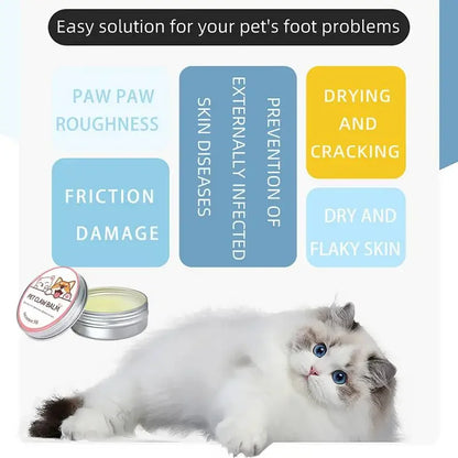 Paw Balm for Cats and Dogs - 50g Protective Cream for Pet Paws and Noses, Moisturizer and Repair for Cracked Feet