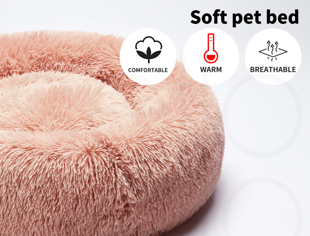 Pawz Plush Dog Calming Bed - Thick, Soft, Round, and Washable for Large Breeds