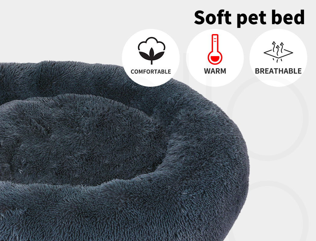 Pawz Plush Dog Calming Bed - Thick, Soft, Round, and Washable for Large Breeds