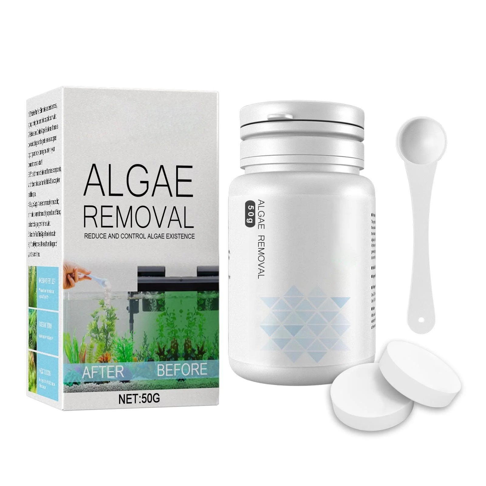 Algae Control Tablets for Aquarium: Odor Eliminator and Water Purification Algaecide for Fish Tank Maintenance